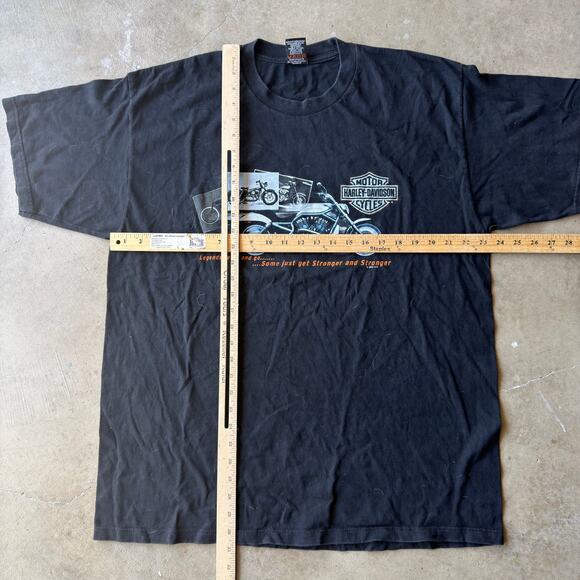 VTG Y2K HARLEY DAVIDSON MOTORCYCLE  T-SHIRT FLAMES FADED GRAPHIC MEN XXL - Picture 5 of 5